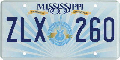 MS license plate ZLX260