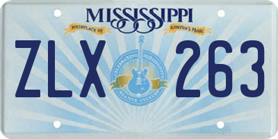 MS license plate ZLX263