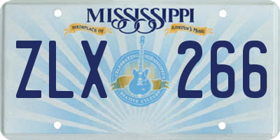 MS license plate ZLX266