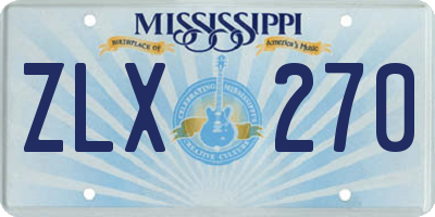 MS license plate ZLX270