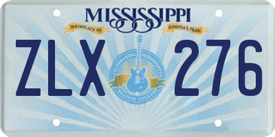 MS license plate ZLX276