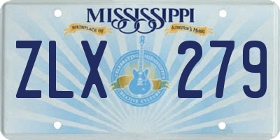 MS license plate ZLX279