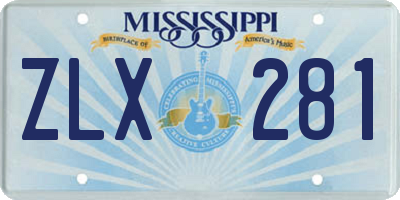 MS license plate ZLX281