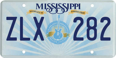 MS license plate ZLX282