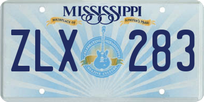 MS license plate ZLX283