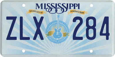 MS license plate ZLX284