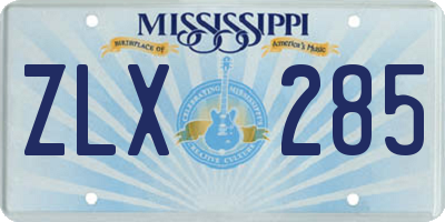 MS license plate ZLX285