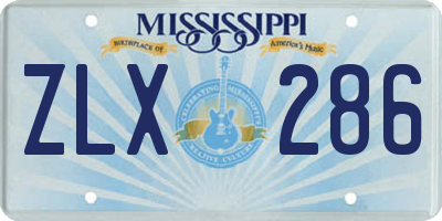 MS license plate ZLX286