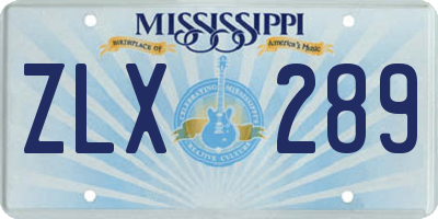 MS license plate ZLX289