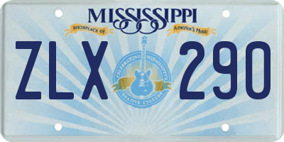 MS license plate ZLX290