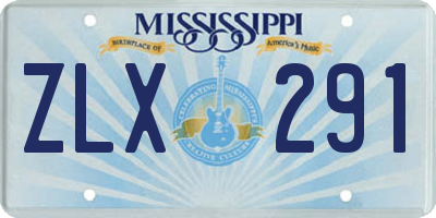 MS license plate ZLX291