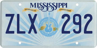 MS license plate ZLX292