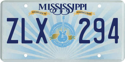 MS license plate ZLX294