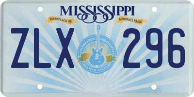 MS license plate ZLX296