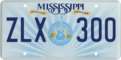MS license plate ZLX300