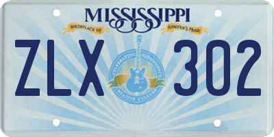 MS license plate ZLX302