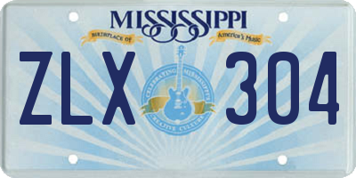 MS license plate ZLX304