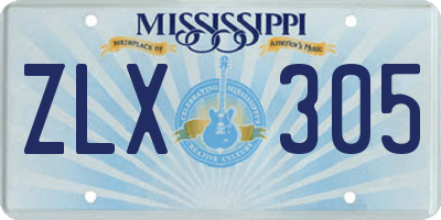 MS license plate ZLX305