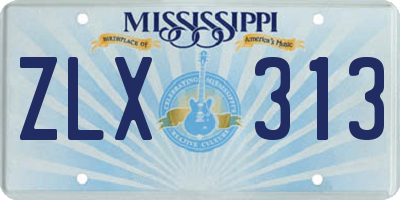 MS license plate ZLX313