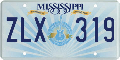 MS license plate ZLX319