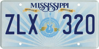 MS license plate ZLX320