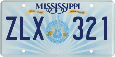 MS license plate ZLX321