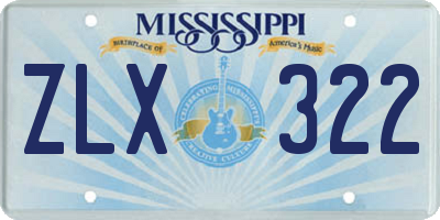 MS license plate ZLX322