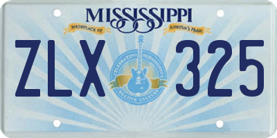 MS license plate ZLX325