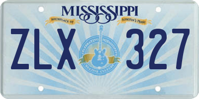 MS license plate ZLX327