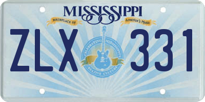MS license plate ZLX331