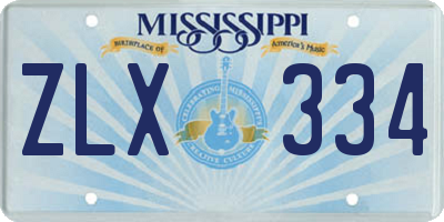 MS license plate ZLX334