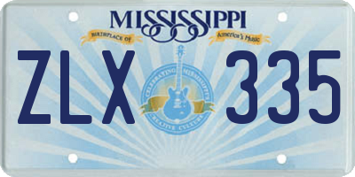 MS license plate ZLX335