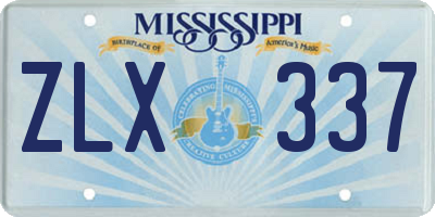 MS license plate ZLX337