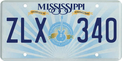 MS license plate ZLX340