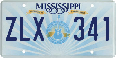 MS license plate ZLX341