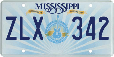 MS license plate ZLX342