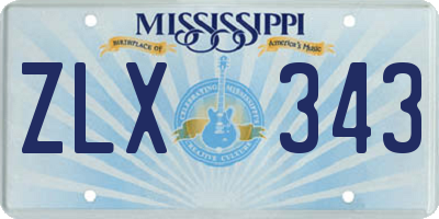 MS license plate ZLX343