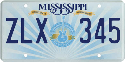 MS license plate ZLX345