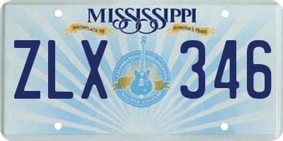 MS license plate ZLX346