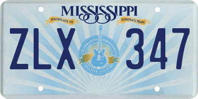 MS license plate ZLX347