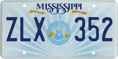 MS license plate ZLX352