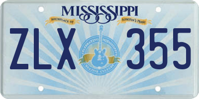MS license plate ZLX355