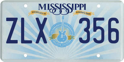 MS license plate ZLX356