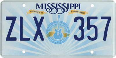 MS license plate ZLX357
