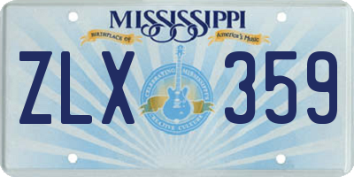 MS license plate ZLX359