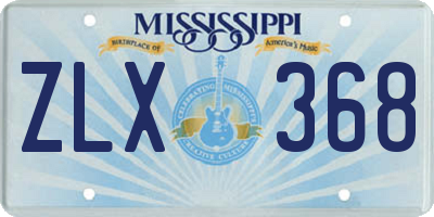 MS license plate ZLX368
