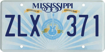 MS license plate ZLX371