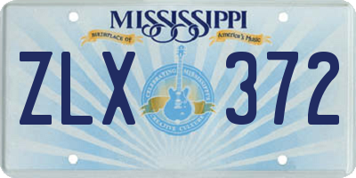 MS license plate ZLX372