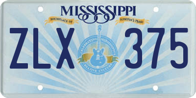 MS license plate ZLX375