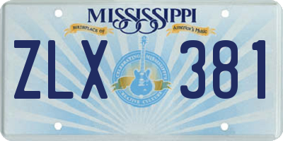 MS license plate ZLX381